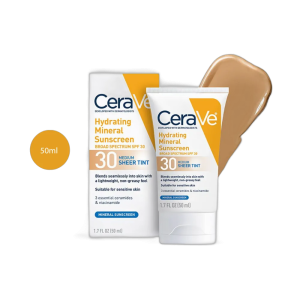 CeraVe Hydrating Mineral Sunscreen SPF30 Face Sheer Tint (50ml)