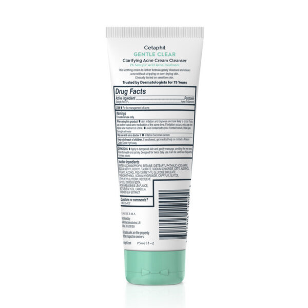Cetaphil Gentle Clear Clarifying Acne Cream Cleanser (124 ml)