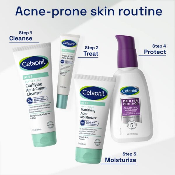 Cetaphil Gentle Clear Clarifying Acne Cream Cleanser (124 ml)