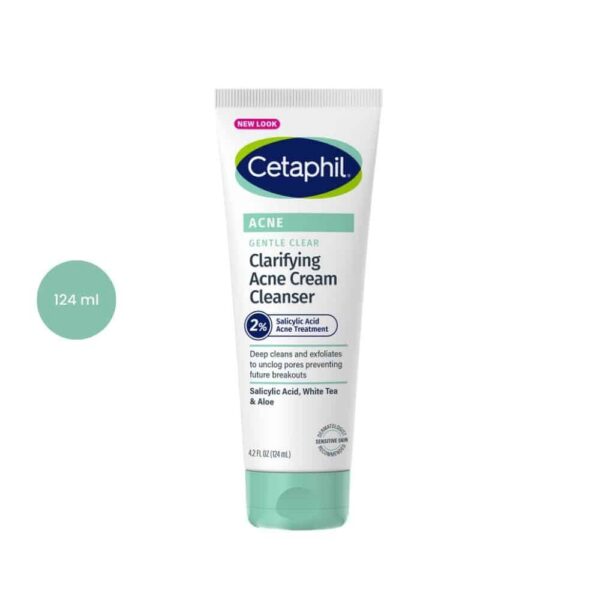 Cetaphil Gentle Clear Clarifying Acne Cream Cleanser (124 ml)