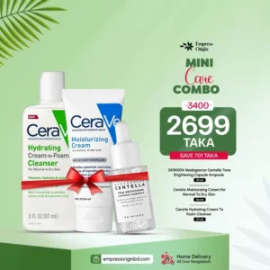 Mini Care Combo (CeraVe Hydrating Cream-To-Foam Cleanser Normal to Dry Skin + CeraVe Moisturizing Cream for Normal to Dry Skin + SKIN1004 Madagascar Centella Tone Brightening Capsule Ampoule)