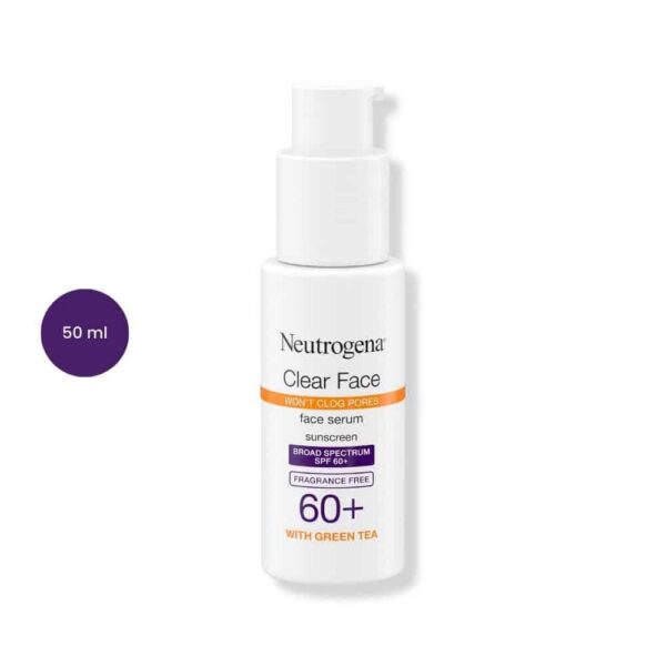 Neutrogena Clear Face Serum Sunscreen with Green Tea SPF60+ (50 ml)