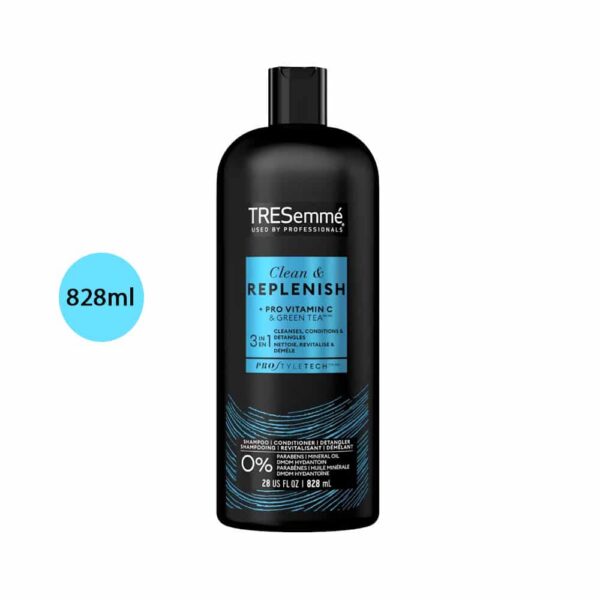 TRESemmé Clean & Replenish 3-in-1 Shampoo Conditioner Detangler – 828ml