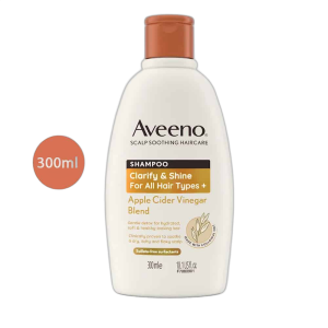 Aveeno Clarify and Shine+ Apple Cider Vinegar Blend Shampoo For All Hair Types (300ml)