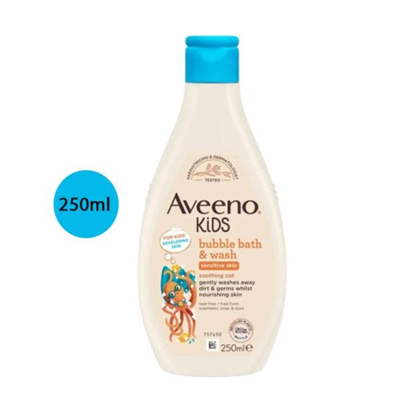 Aveeno Kids Bubble Bath & Wash for Sensitive Skin (250ml)