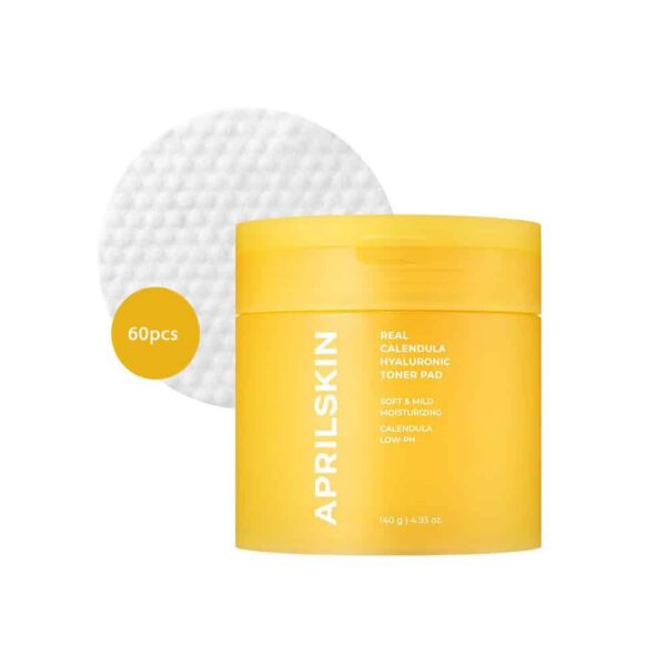 APRILSKIN Real Calendula Hyaluronic Toner Pad (60pcs)
