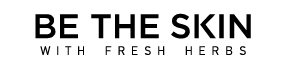 Be The Skin "With Fresh Herbs" brand logo in black text on a white background.
